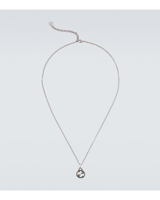 Gucci Interlocking G Pendant Necklace In Silver Metallic For Men Lyst - Gucci Interlocking G Pendant Necklace