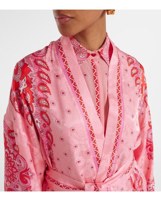 Etro Pink Printed Coat