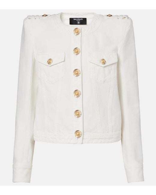Balmain White Denim Jacket