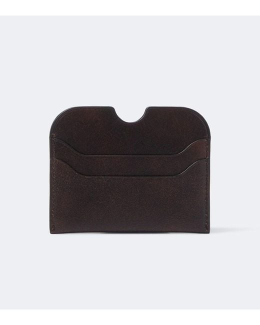 Acne Brown Leather Card Holder for men