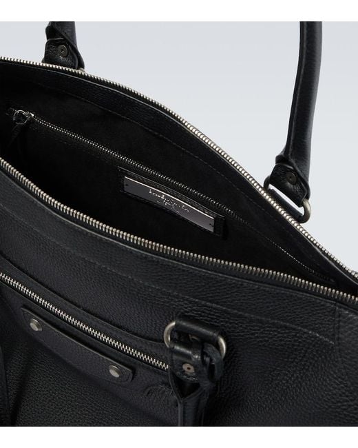 Balenciaga Black Le City Business Leather Tote Bag for men