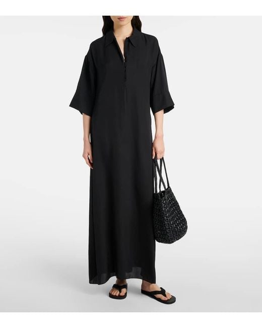 The Row Estelle Raffia Tote Bag in Black | Lyst