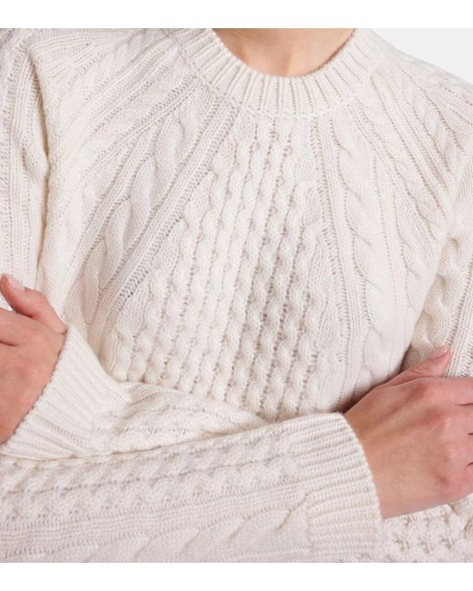 Lisa Yang White Nyla Cable-Knit Cashmere Maxi Dress