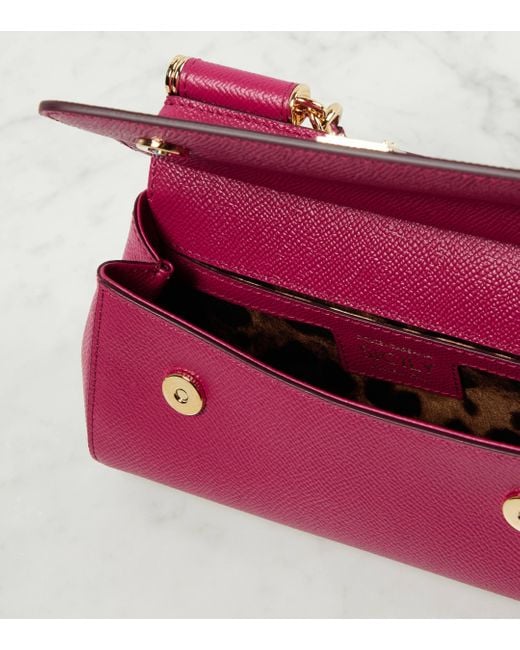 Dolce & Gabbana Pink Sicily Small Leather Shoulder Bag