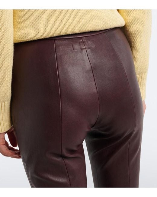 Stouls Purple Icham Leather Flared Pants