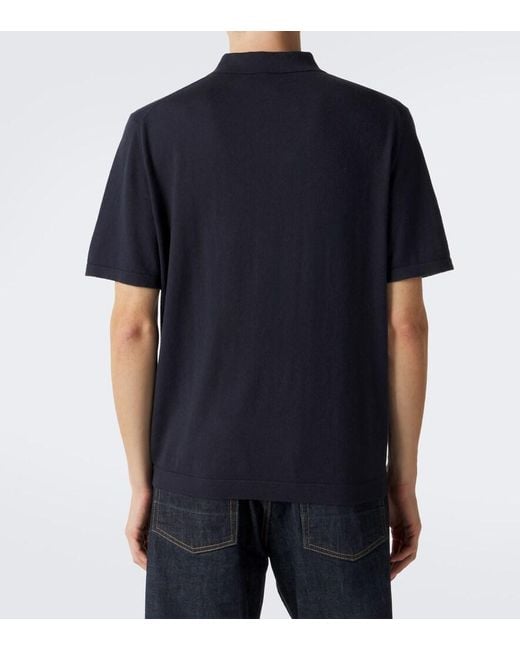 Lisa Yang Blue Keir Cotton And Cashmere Polo Shirt for men