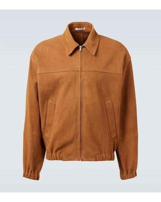 Auralee Brown Suede Blouson for men