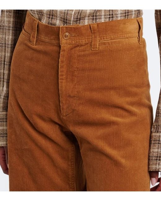 Polo Ralph Lauren Brown Cotton Corduroy Wide-Leg Pants