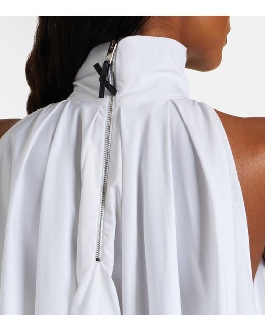 Givenchy White Pleated Cotton Poplin Minidress
