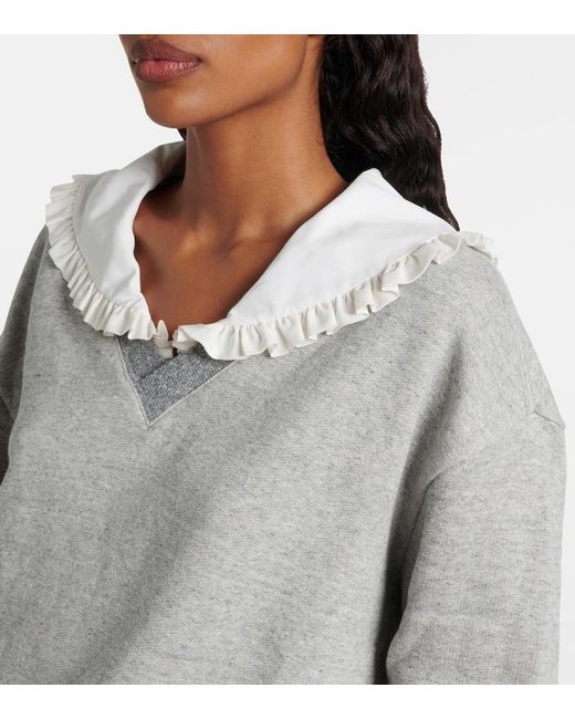 Chloé Gray Cotton-Blend French Terry Sweatshirt