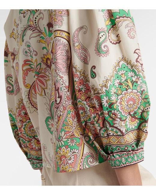Top De Algodon Estampado Etro de color Metallic