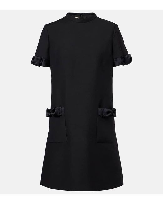 Valentino Black Crepe Couture Bow-Detail Minidress