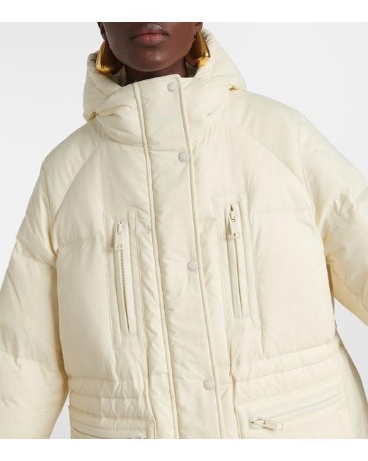 Yves Salomon Natural Shearling-Trimmed Down Jacket