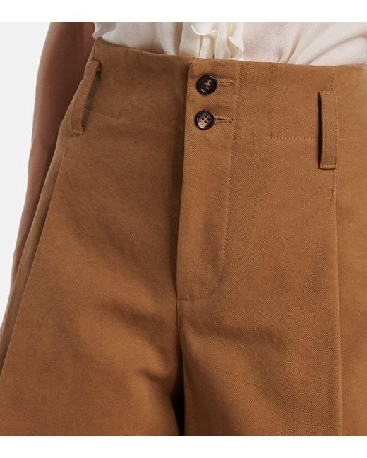 Chloé Brown Bermuda-Shorts Aus Baumwoll-Canvas