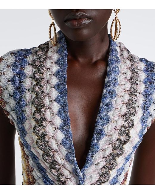 Missoni White Lame Gathered Maxi Dress