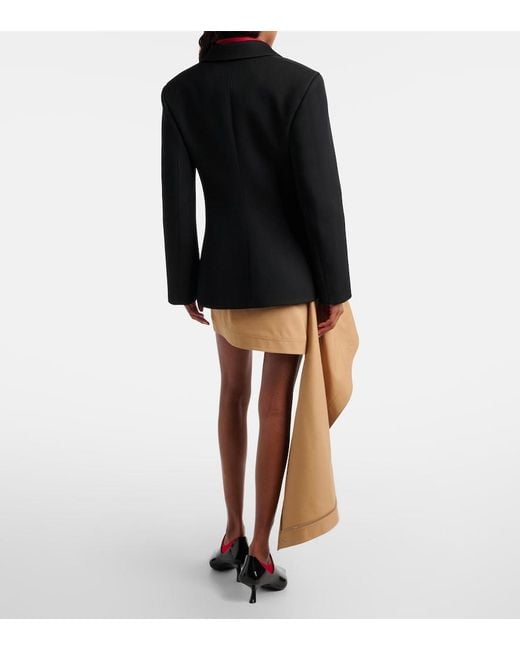 Loewe Natural Asymmetric Silk-Trimmed Cotton Miniskirt
