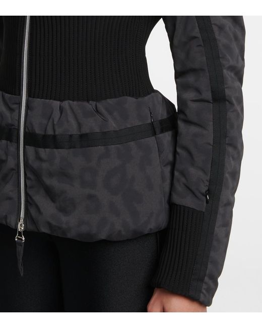 Jet Set Black Raffaella Leopard-Print Ski Jacket