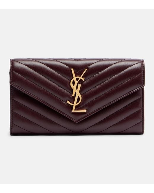 Saint Laurent Red Cassandre Matelasse Leather Wallet
