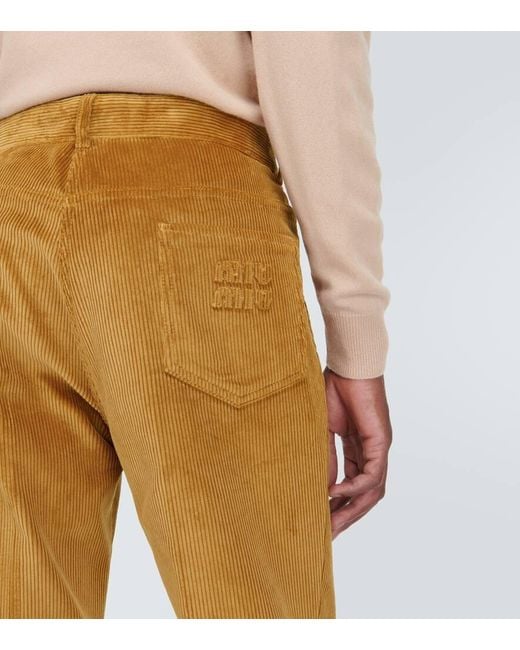 パンツ MIU MIU Corduroy trousers Miu Miu Corduroy trousers with waist belt loops | The