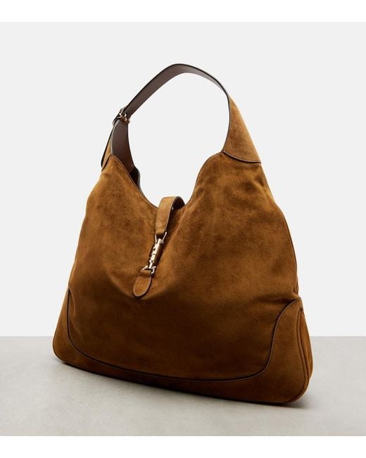 Gucci Brown Tote Bag Jackie 1961 Large Aus Veloursleder