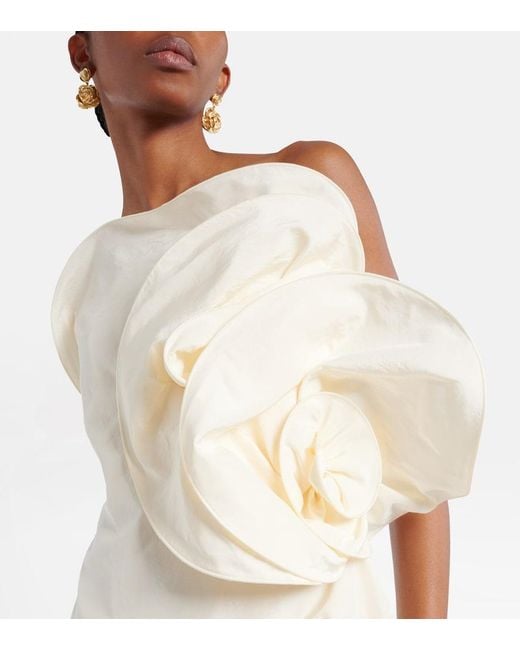Magda Butrym White Floral-Applique Corset Dress