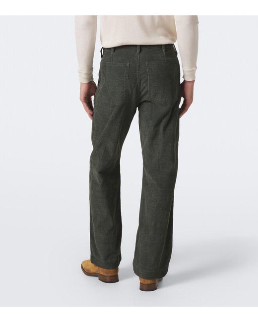 RRL Gray Cotton Corduroy Straight Pants for men