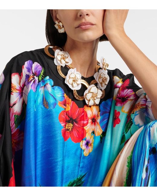 Dolce & Gabbana Metallic Embellished Floral Chain Necklace