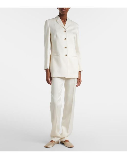 Calvin Klein Natural Adrian Wool And Silk Blazer