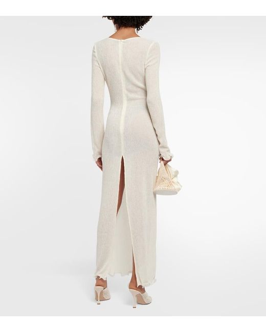 Magda Butrym Natural Floral Shirred Gown