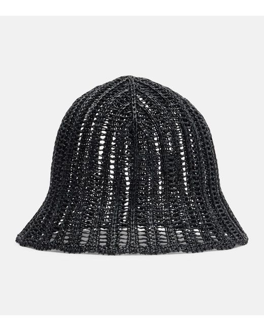 Brunello Cucinelli Black Woven Bucket Hat