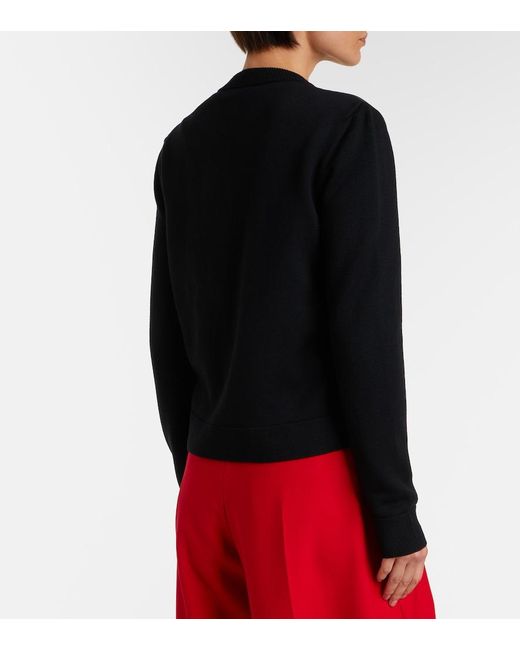 Moncler Black Down-Paneled Virgin Wool Cardigan