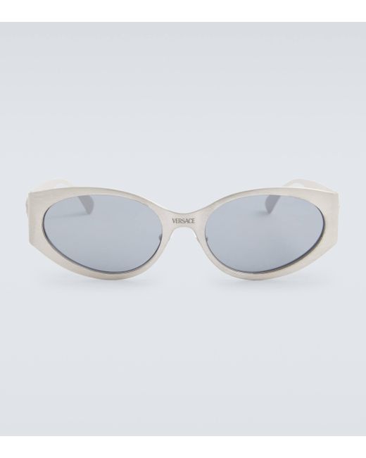 Versace Blue Medusa Oval Sunglasses for men