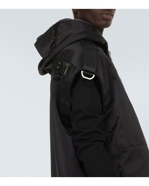 Rick Owens Black Vest Polyamide, Calfskin for men