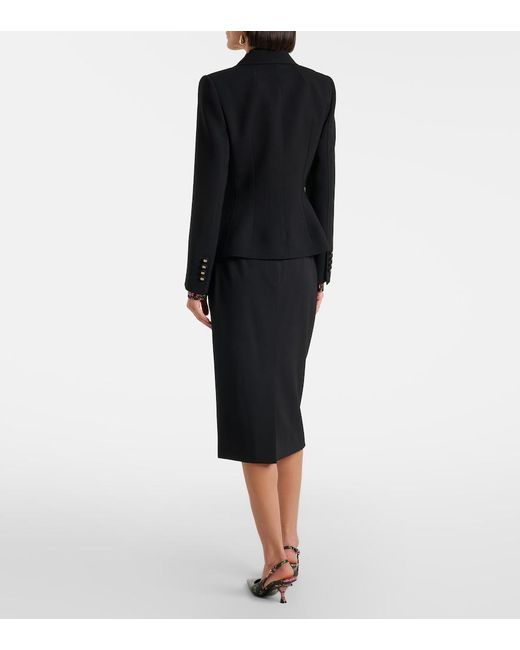 Dolce & Gabbana Black Wool-Blend Pencil Skirt