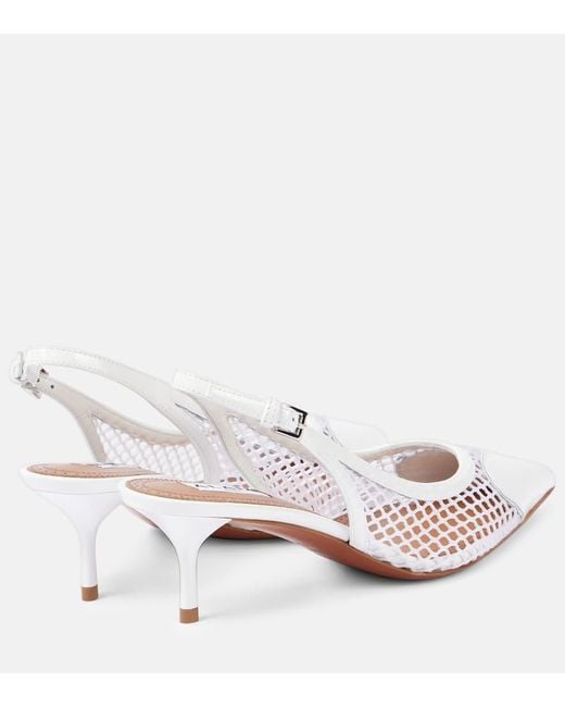 Alaïa White Slingback-Pumps Le Cour Mit Lackleder
