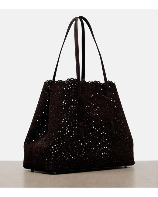 Alaïa Black Mina 37 Large Leather Tote Bag