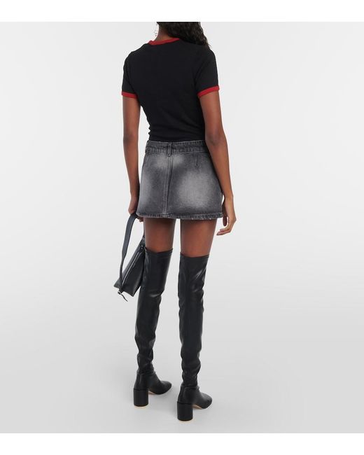 Courreges Gray Denim Miniskirt