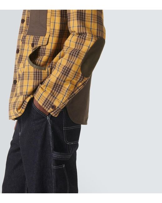 Junya Watanabe Yellow Checked Cotton Flannel Jacket for men