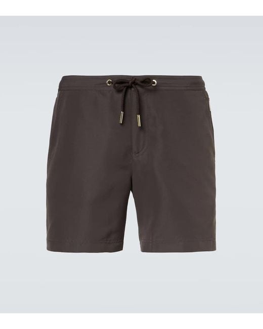 Orlebar Brown Gray Bulldog Swim Trunks for men