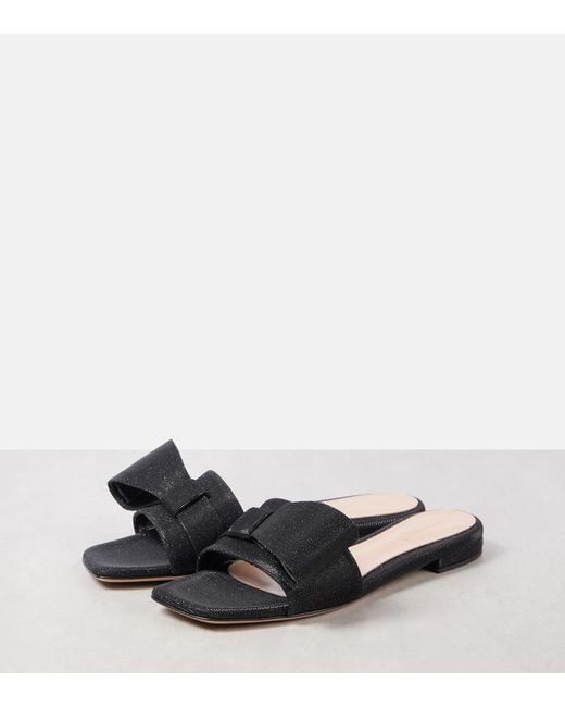 Gianvito Rossi Blue Bow Slides