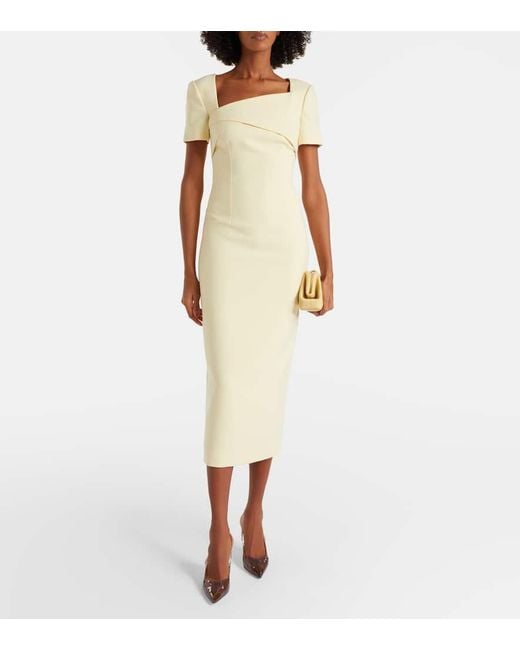 Roland Mouret Metallic Draped Crepe Cocktail Dress