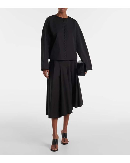 Falda Midi Rio De Algodon Asimetrica FFORME de color Black