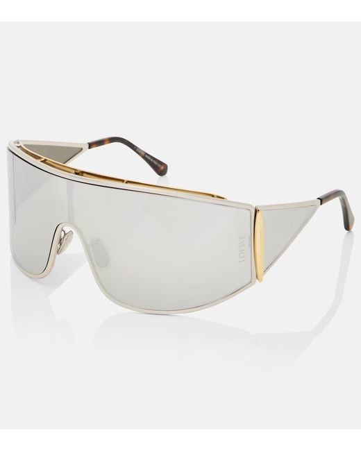 Loewe White Signature Shield Sunglasses