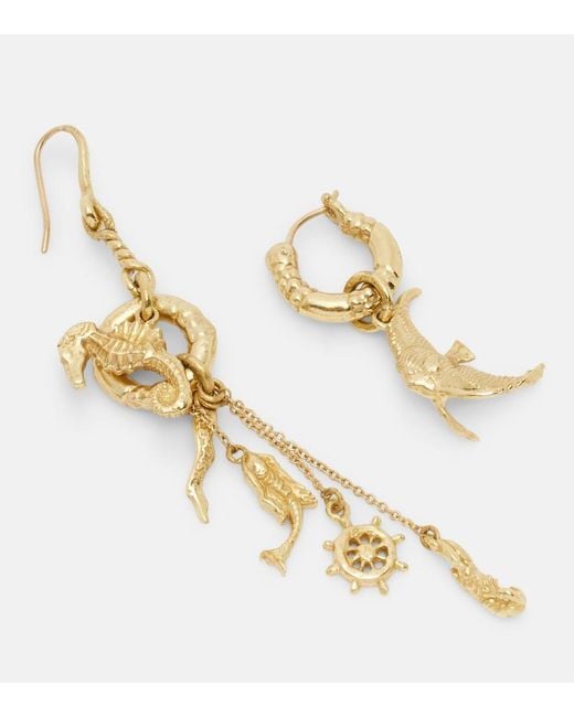 ALÉMAIS Metallic Mismatched Sea Drop Earrings