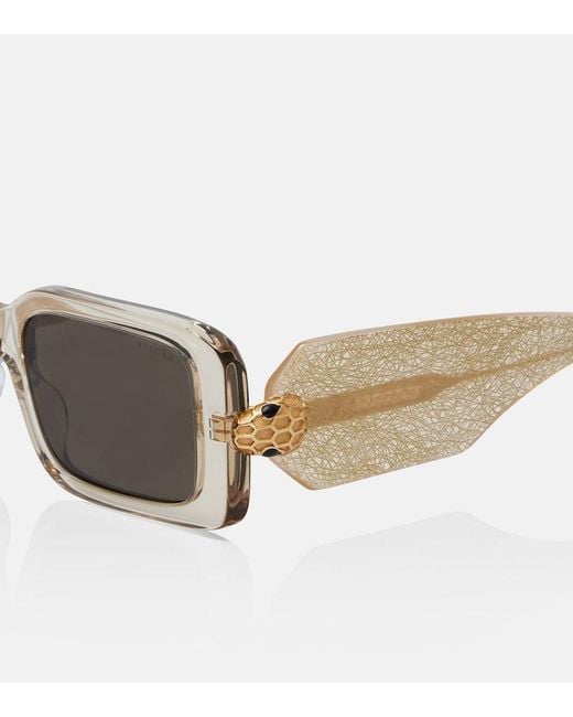 BVLGARI Brown Serpenti Forever Rectangular Sunglasses