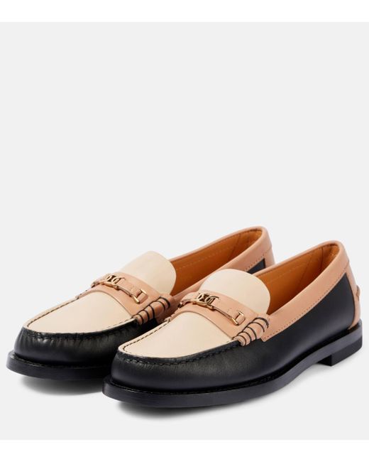 Tod's Multicolor Colorblocked Leather Penny Loafers