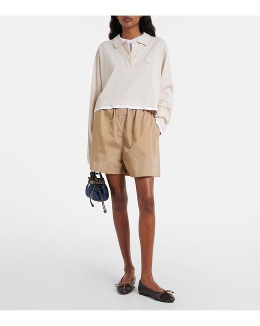 Prada Blue Bonnie Small Denim Top-Handle Bag