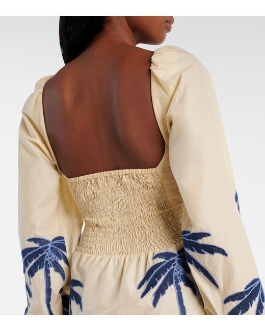 Johanna Ortiz Blue The Power Of The Sea Cotton-Blend Minidress