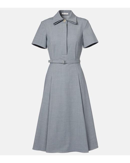 Emilia Wickstead Gray Iwona Belted Midi Dress