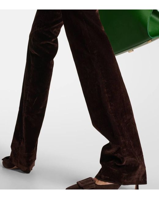 Pantaloni regular in misto cotone di Ferragamo in Black